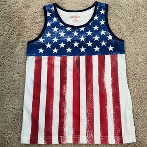 Cat & Jack Boys Small 6/7 4th of July Stars & Striped Themed Tank Top